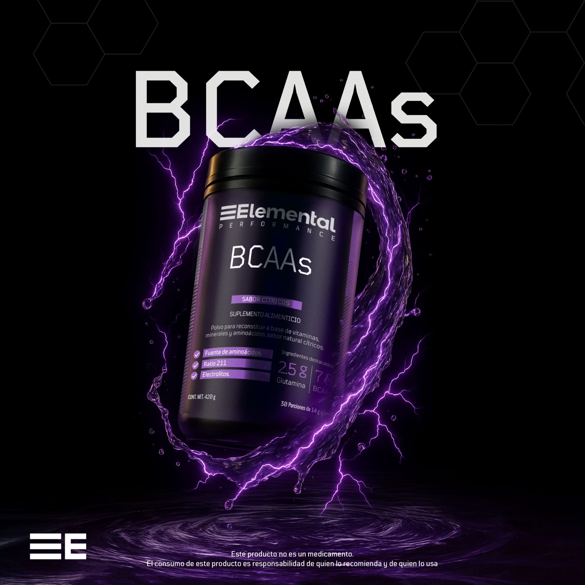 BCAA con Glutamina y Electrolitos de Elemental