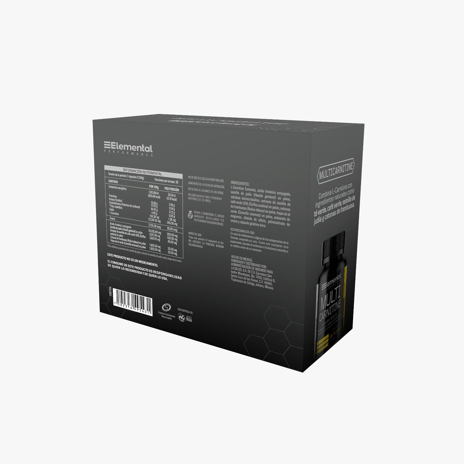 DUO PACK L-Carnitina Complex con CLA y Té Verde de Elemental