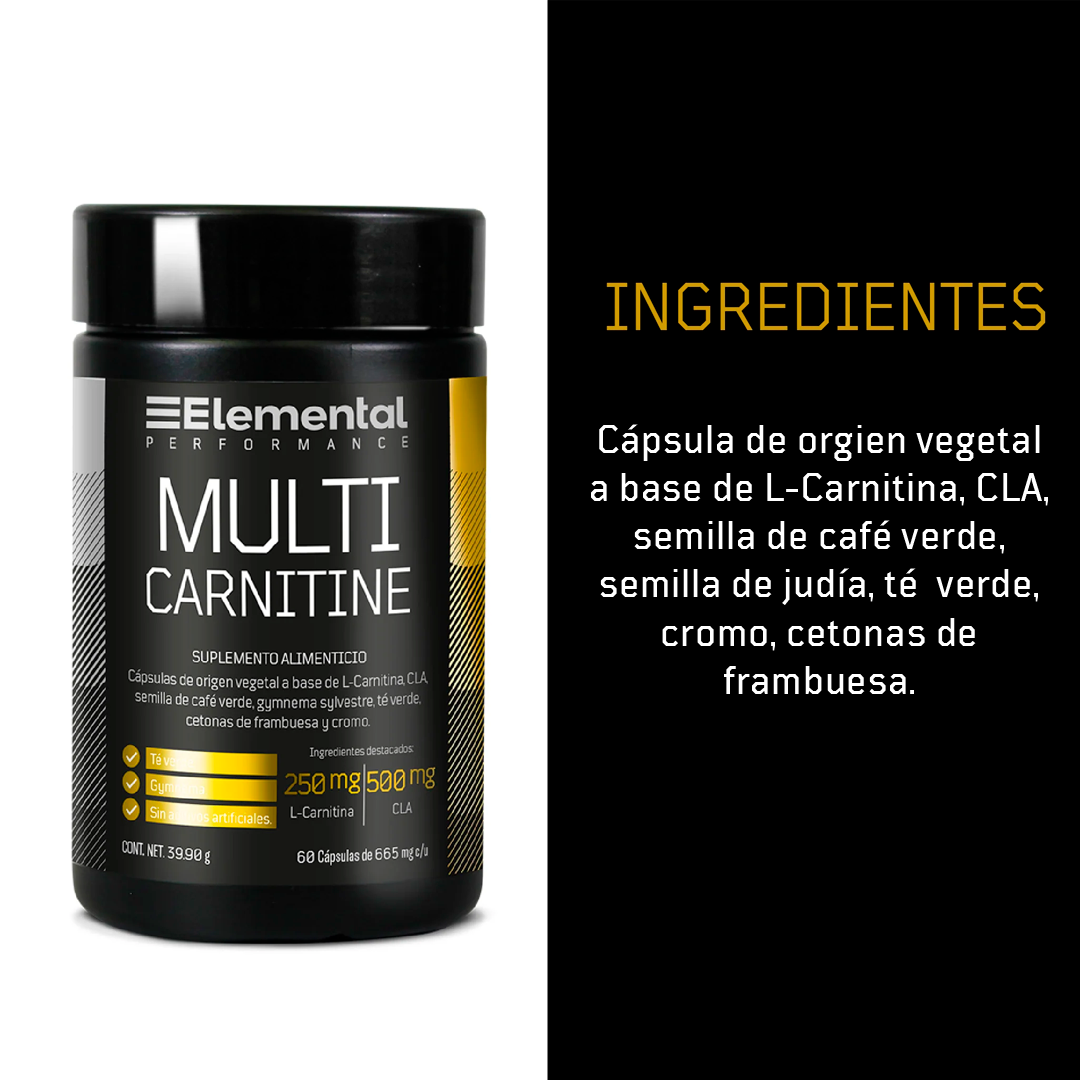L-Carnitina Complex con CLA y Té Verde de Elemental