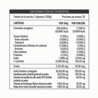 L-Carnitina Complex de Elemental — tabla nutrimental