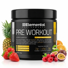 Pre-Workout sabor ponche de frutas con cafeína natural de Elemental — envase